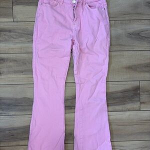Pink Flared Jeans